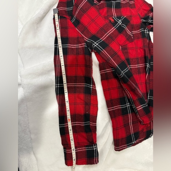 Abercrombie Kids Red Plaid Flannel Button-Up Shirt Size 5/6 Classic Top - Picture 7 of 11